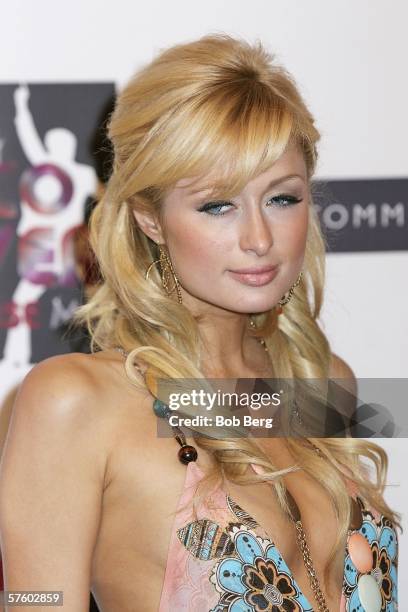 Paris Hilton arrives at the 13th Annual Race to Erase MS "Disco Fever"at Hyatt Regency Century Plaza on May 12, 2006 in Los Angeles, California.