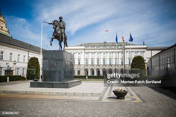 presidential palace, warsaw - präsidentenpalast stock-fotos und bilder