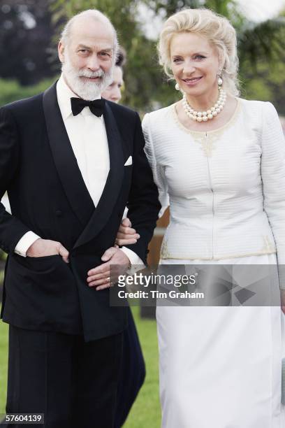 Prince and Princess Michael of Kent arrive arm in arm for a party/dinner at the Royal Windsor Horse Show on May 12, 2006 in Windsor, England.