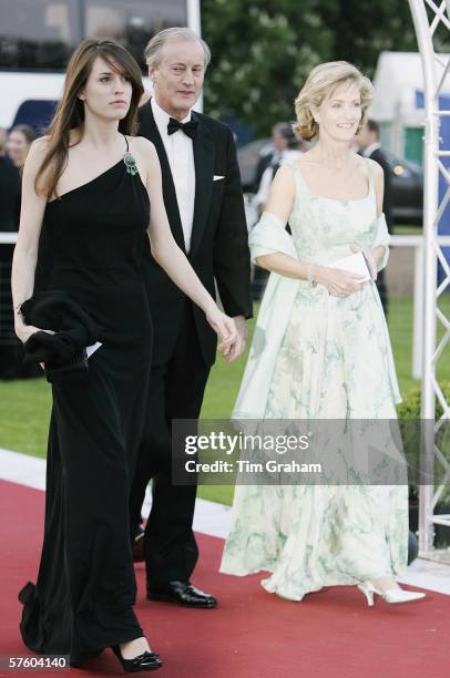 Lord and Lady Brabourne with their daughter Alexandra arrive for a party/dinner at the Royal Windsor Horse Show on May 12, 2006 in Windsor, England.