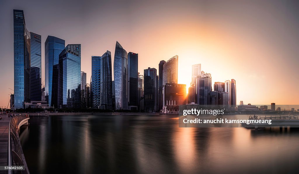 Downtown Singapore sunset