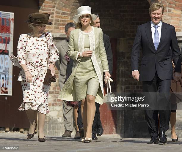 Dutch Queen Beatrix , Crown Prince Willem Alexander and Princess Maxima attend the Four Freedoms Awards ceremony on May 13, 2006 in Middelburg, The...