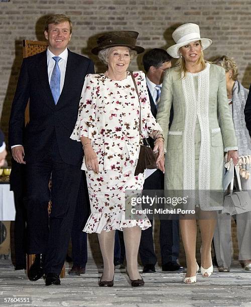 Dutch Queen Beatrix , Crown Prince Willem Alexander and Princess Maxima attend the Four Freedoms Awards ceremony on May 13, 2006 in Middelburg, The...