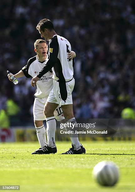 Dejection for Derek Townsley of Gretna as he misses his last penalty during the Tennents Scottish Cup Final between Hearts of Midlothian and Gretna...