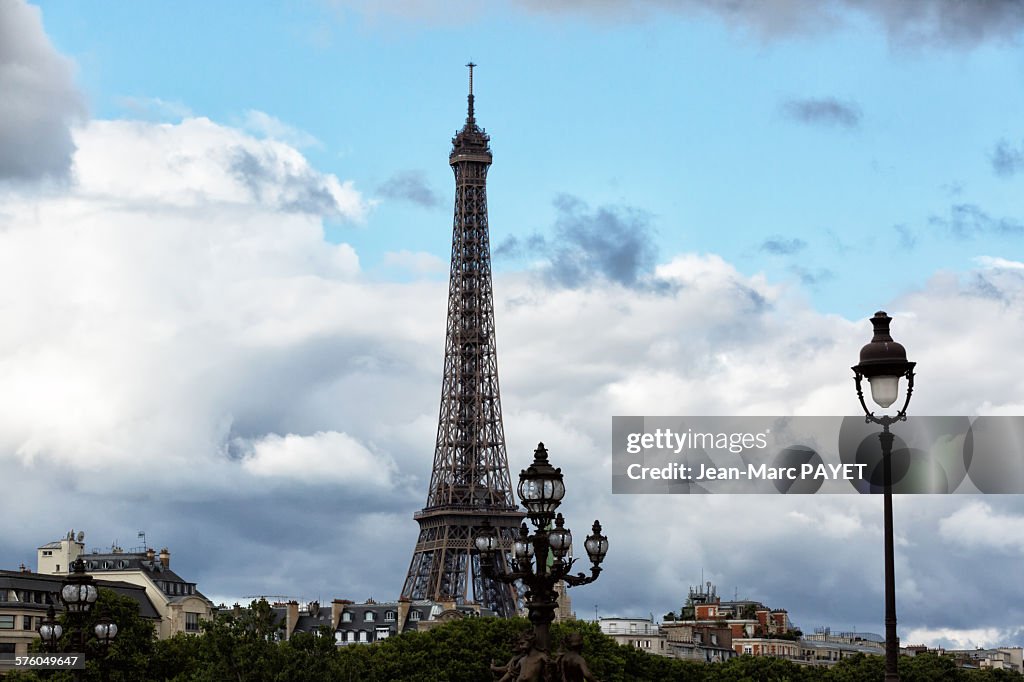 Eiffel Tower, Lampost on Alexander III Bridge and