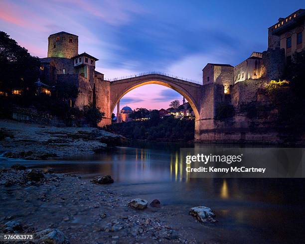 mostar, bosnia - stari most - bosnia war stock pictures, royalty-free photos & images