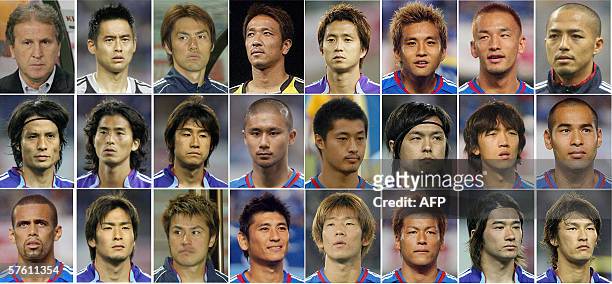 This combo picture shows players of Japanese football national team who will play at the 2006 World Cup in Germany, announced 15 May 2006. Head coach...