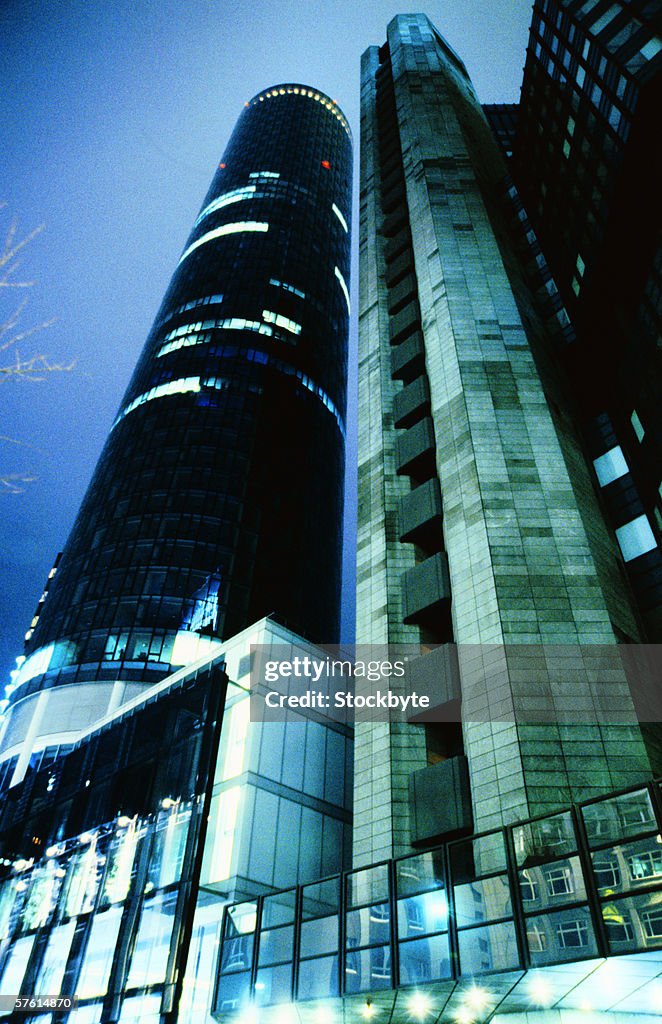 Low angle view of high rise building towers