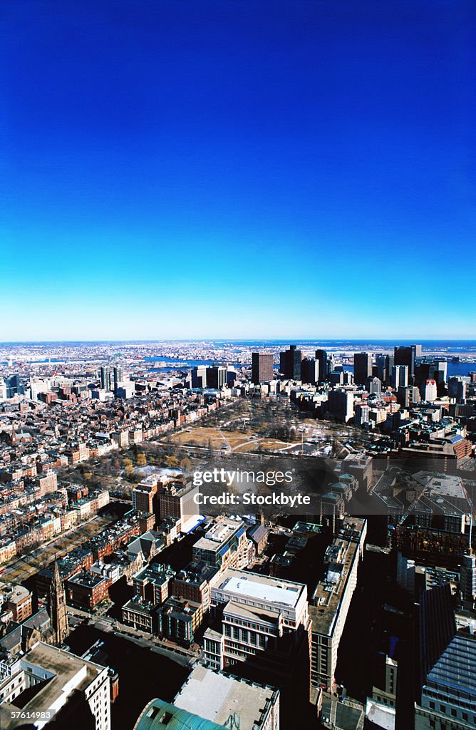 Aerial view of an urban city