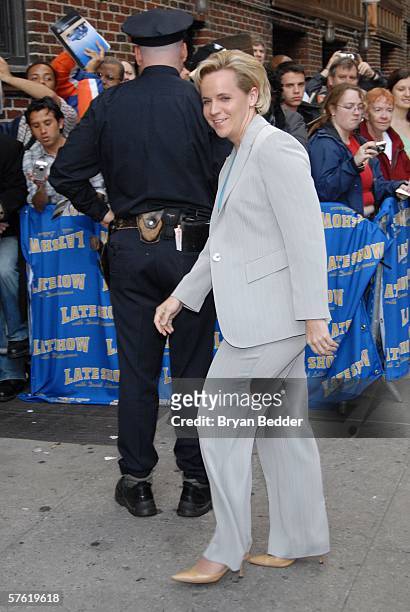 Mary Cheney daughter of Vice President Dick Cheney arrives at the Ed Sullivan Theater for a taping of the "Late Show with David Letterman" May 15,...