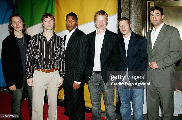 Actors Taylor Kitsch, Scott Porter, Gaius Charles, Jesse Plemons, Zach Gilford and Kyle Chandler attend the NBC Primetime Preview 2006-2007 at Radio...