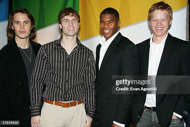 Actors Taylor Kitsch, Scott Porter, Gaius Charles and Jesse Plemons attend the NBC Primetime Preview 2006-2007 at Radio City Music Hall on May 15,...