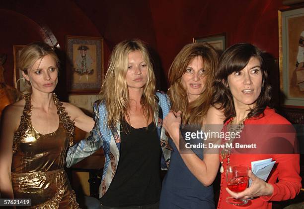 Models Laura Bailey, Kate Moss, Jemima Khan and designer Bella Freud attend an exclusive dinner and auction hosted by Freud to benefit the HOPING...