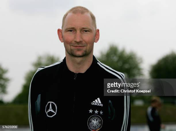 Headcoach Dieter Eilts is seen during the Under 21 German National Team photo call on May 16, 2006 in Kleve near Bocholt, Germany.