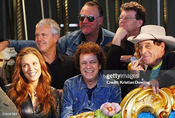 Members of the Countdown Spectacular Tottie Goldsmith, Daryl Braithwaite, Leo Sayer, Wilbur Wilde, Red Symons and host Molly Meldrum attend the...