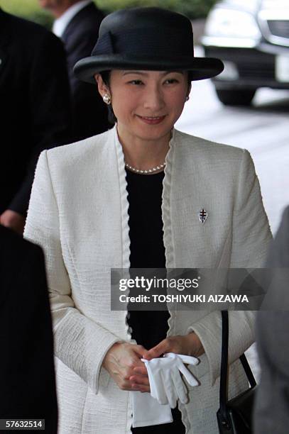 Japanese Princess Kiko, wife of Emperor Akihito's second son Prince Akishino, arrives at an awarding ceremony of Japan Anti-Tuberculosis Association...