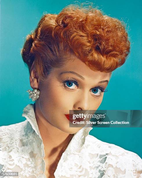 American actress Lucille Ball as Lucy Esmeralda MacGillicuddy Ricardo in the popular TV series 'I Love Lucy', circa 1955.