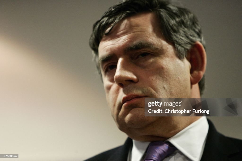 Chancellor Gordon Brown Visits Vauxhall Car Plant