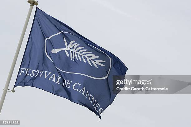 The Cannes official flag flies in the wind during the 59th International Cannes Film Festival May 17, 2006 in Cannes, France.