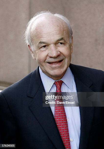 Former Enron chairman, Kenneth Lay, walks to the Bob Casey U.S. Courthouse for his fraud and conspiracy trial May 17, 2006 in Houston, Texas. The...