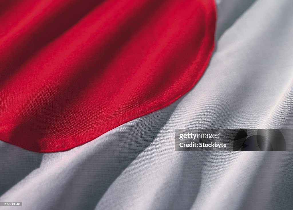 Close-up of the flag of Japan