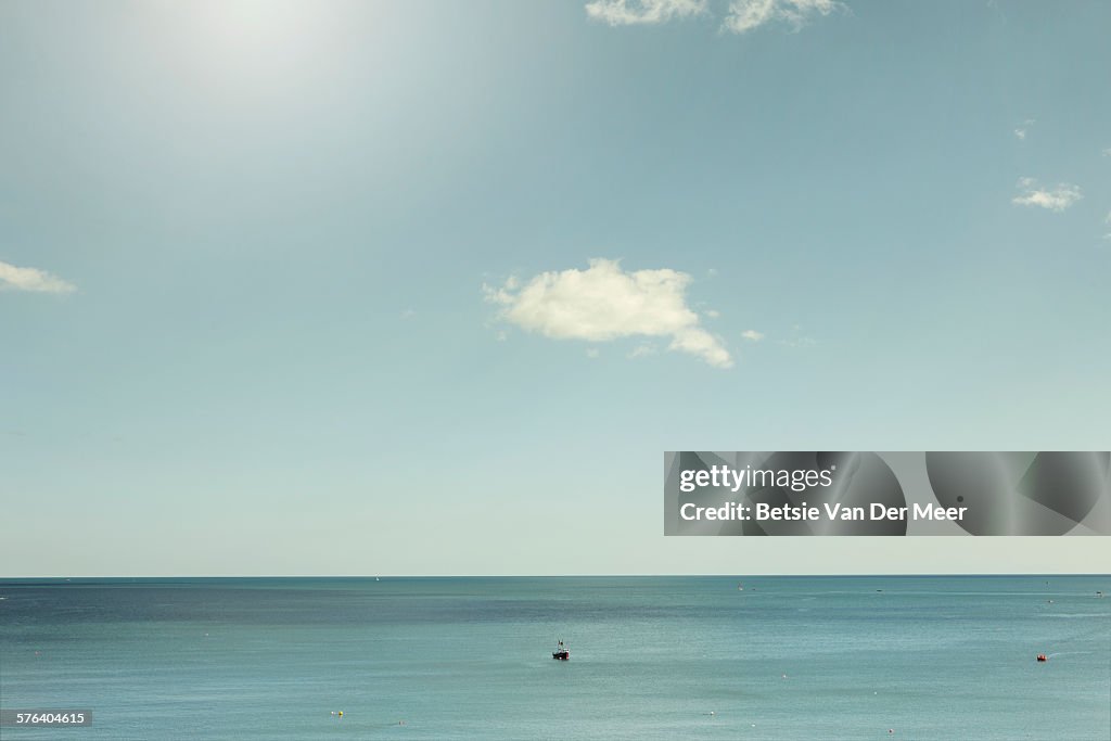 Boats on calm sea on a sunny days