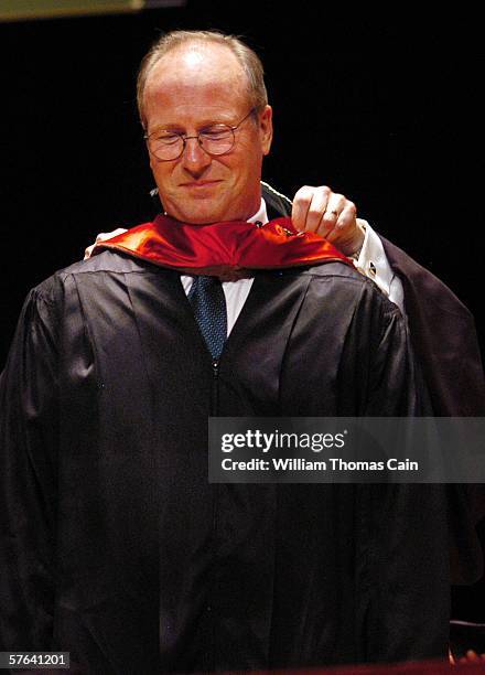 Academy Award winning actor William Hurt receives an Honorary Doctor of Arts Degree during commencement ceremonies at University of the Arts in which...