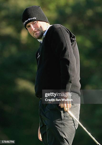 Kenneth Ferrie of England looks on during the Nissan Irish Open at Carton House Golf Club on May 18 in Kildare, Ireland.