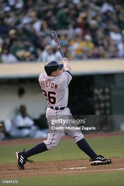 Chris Shelton of the Detroit Tigers during the game against the the Oakland Athletics at the Network Associates Coliseum in Oakland, California on...