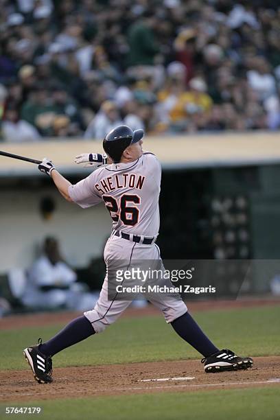 Chris Shelton of the Detroit Tigers during the game against the the Oakland Athletics at the Network Associates Coliseum in Oakland, California on...