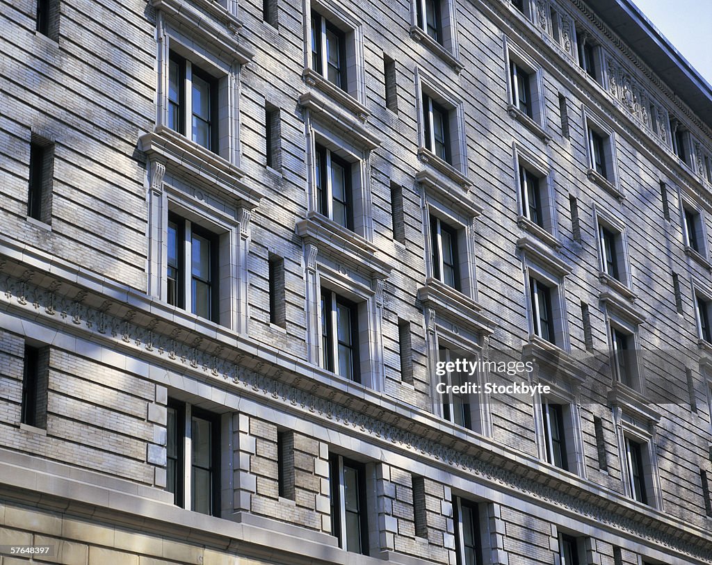 Low angle view of the facade of a commercial building