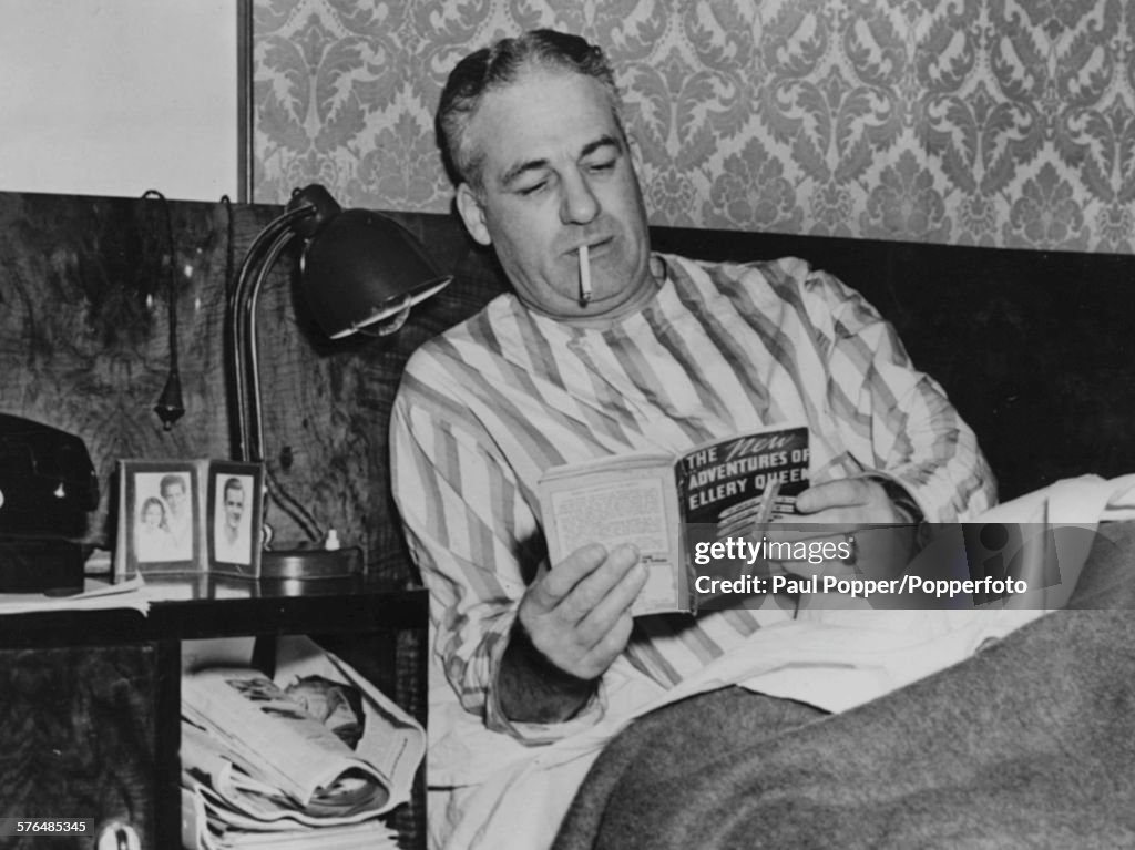 Major General Nathan F. Twining Relaxes In Bed