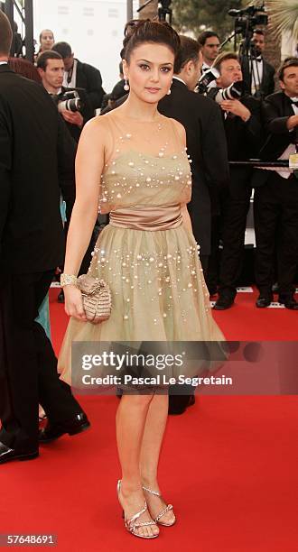 Preity Zinta, daughter of Chopard President Caroline Gruosi-Scheufele, attends the 'The Wind That Shakes The Barley' premiere at the Palais during...