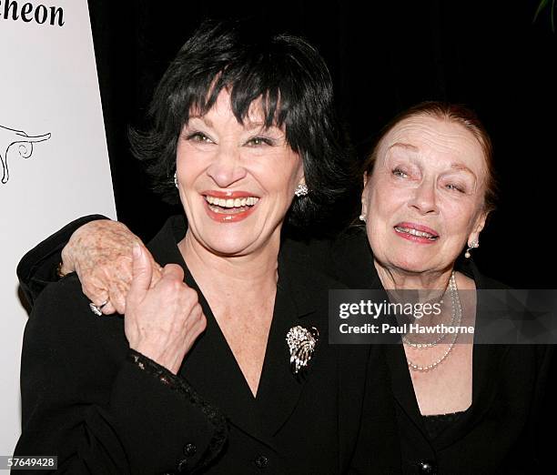 Dancer Chita Rivera and actress Patricia Morison attend the New Dramatists 57th Annual Benefit Luncheon to honor Rivera at The Marriott Marquis May...