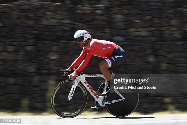 Fabian Cancellara of Switzerland and Trek-Segafredo during the 37km Individual Time Trial stage thirteen of Le Tour de France from Bourg-Saint-Andeol...