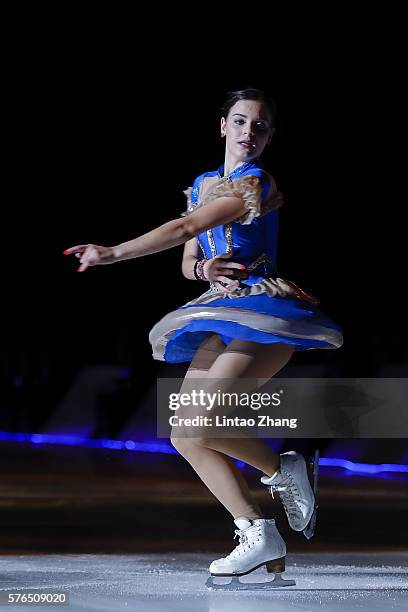 Sochi Winter Olympics champion Adelina Sotnikova of Russia performs during the 2016 'Amazing on Ice' at Capital Indoor Stadium on July 15, 2016 in...