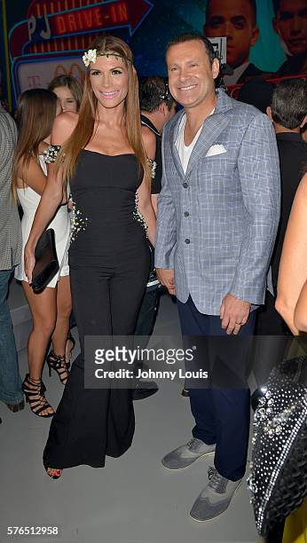 Cristina Bernal and Alan Tacher arrive at Univision Premios Juventud Awards Youth Awards at Bank United Center on July 14, 2016 in Miami, Florida.