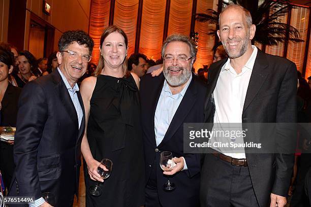 Michael Gross, Barbara Hodes, Drew Nieporent and Martin Shapiro attend The Four Seasons: A Celebration of 57 Years in Manhattan event at The Four...