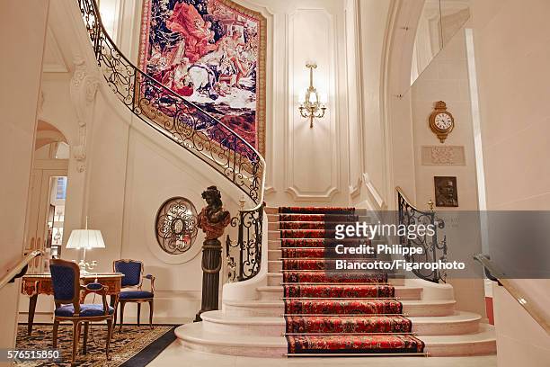 The Ritz Paris is photographed for Madame Figaro on June 2, 2016 at the newly renovated Ritz Hotel in Paris, France. Space and light are the...