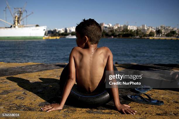 Refugees in Piraeus Port, News Photo