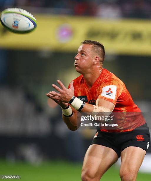 Riaan Viljoen of the Sunwolves during the Super Rugby match between the Cell C Sharks and Sunwolves at Growthpoint Kings Park on July 15, 2016 in...
