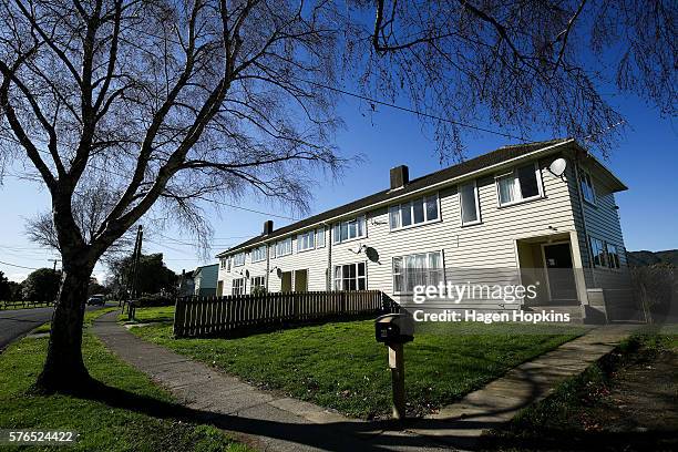 General view of state houses on July 16, 2016 in Lower Hutt, New Zealand. Rising property prices and rents have contributed to a housing shortage...