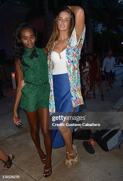 Robyn Lawley and guest attend KAOHS 2017 Collection at SwimMiami - Backstage at W South Beach on July 15, 2016 in Miami Beach, Florida.