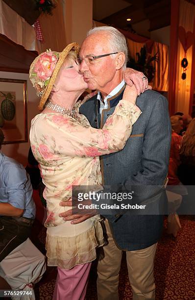 Elke Sommer and Franz Beckenbauer during a bavarian evening ahead of the Kaiser Cup 2016 on July 15, 2016 in Bad Griesbach near Passau, Germany.