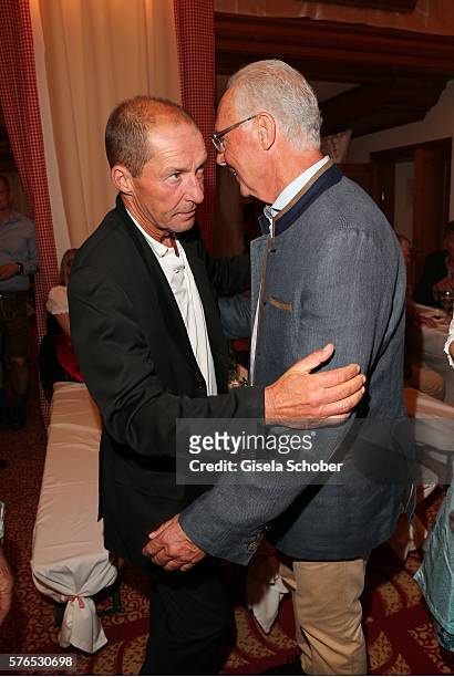 Michael Lesch and Franz Beckenbauer during a bavarian evening ahead of the Kaiser Cup 2016 on July 15, 2016 in Bad Griesbach near Passau, Germany.