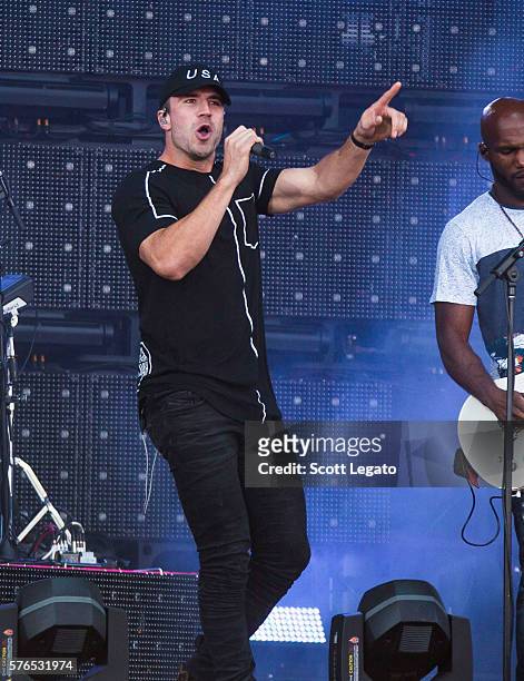 Sam Hunt performs during Faster Horses Festival at Michigan International Speedway on July 15, 2016 in Brooklyn, Michigan.