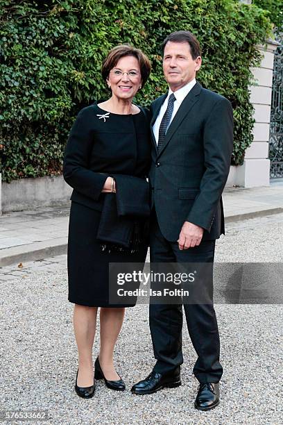 German politician Emilia Müller and her husband Erich Mueller attend the Thurn & Taxis Castle Festival 2016 - 'Carmen' Opera Premiere on July 15,...