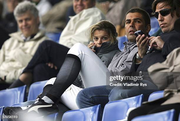 Athina Onassis and her husband Brazilian Alvaro Affonso de Miranda Neto , known as Doda watch the competition during the Mercedes Benz - Prize...