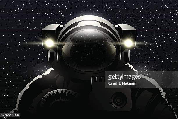 illustrazioni stock, clip art, cartoni animati e icone di tendenza di astronauta  - casco da astronauta
