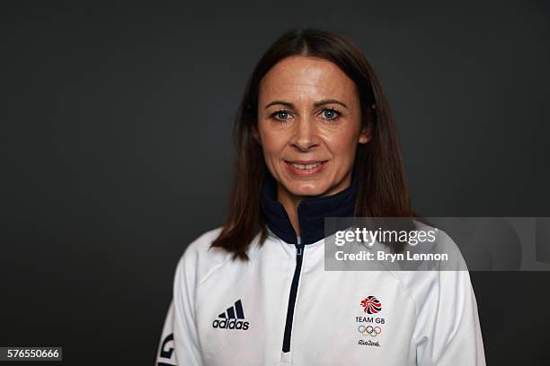 Portrait of Jo Pavey, a member of the Great Britain Olympic Athletics team, during the Team GB Kitting Out ahead of Rio 2016 Olympic Games on July...